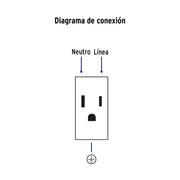 Contacto aterrizado, 1 módulo, línea Española, color blanco