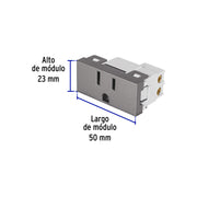 Contacto aterrizado acero inox de 1 módulo, línea Lisboa