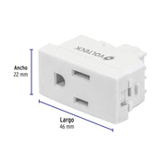 Contacto sencillo, 2 polos + tierra, línea Oslo, blanco