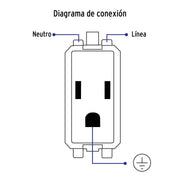 Contacto sencillo, 2 polos + tierra, línea Oslo, blanco