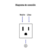 Contacto aterrizado, 1.5 módulos, línea Española, blanco