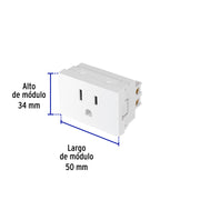 Contacto aterrizado blanco de 1.5 módulos, línea Lisboa