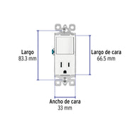 Interruptor-contacto, 2 polos + tierra, Classic, VOLTECK