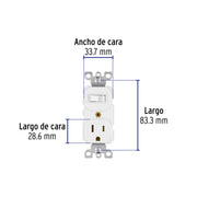 Interruptor de palanca con contacto, Standard, blanco