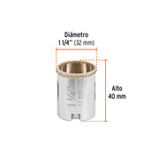 Brocasierra diamante 1-1/4' borde continuo, TRUPER