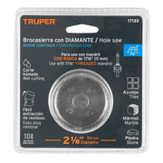 Brocasierra diamante 2-1/8' borde continuo, TRUPER