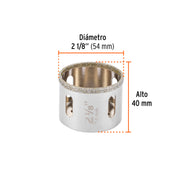 Brocasierra diamante 2-1/8' borde continuo, TRUPER