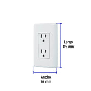 Contacto dúplex, 2 polos + tierra, VOLTECK BASIC