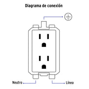 Contacto dúplex, 2 polos + tierra, VOLTECK BASIC