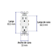 Contacto dúplex, 2 polos + tierra, línea Classic, VOLTECK