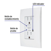 Contacto dúplex falla a tierra GFCI (ICFT), Oslo, VOLTECK