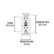 Contacto dúplex, falla a tierra GFCI (ICFT), Classic