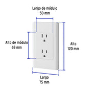 Placa armada blanca contacto dúplex 3 módulos, Lisboa