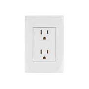 Contacto dúplex, 2 polos + tierra, línea Oslo, blanco