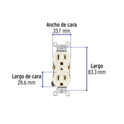 Contacto dúplex, 2 polos 3 hilos, Standard, granel, marfil