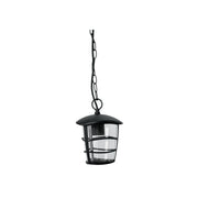 Arbotante tipo farol moderno colgante para exteriores, negro