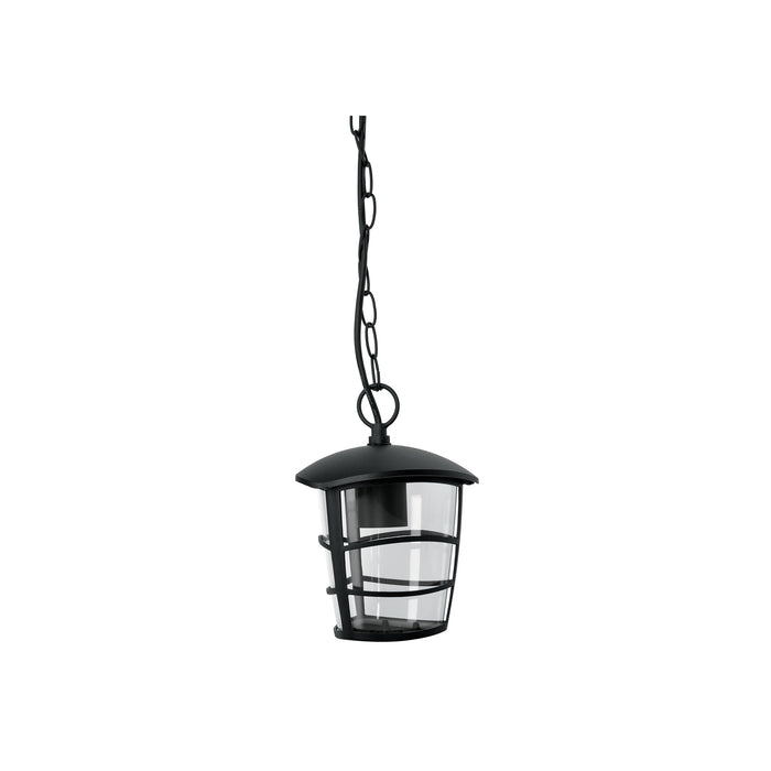 Arbotante tipo farol moderno colgante para exteriores, negro