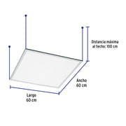 Panel LED 45W 4000K, 60x60 cm, empotrable/colgante VOLTECK
