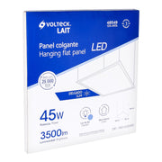 Panel LED 45W 6500K, 60x60 cm, empotrable/colgante, VOLTECK