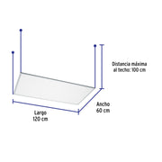 Panel LED 65W 4000K, 60x120 cm, empotrable/colgante, VOLTECK
