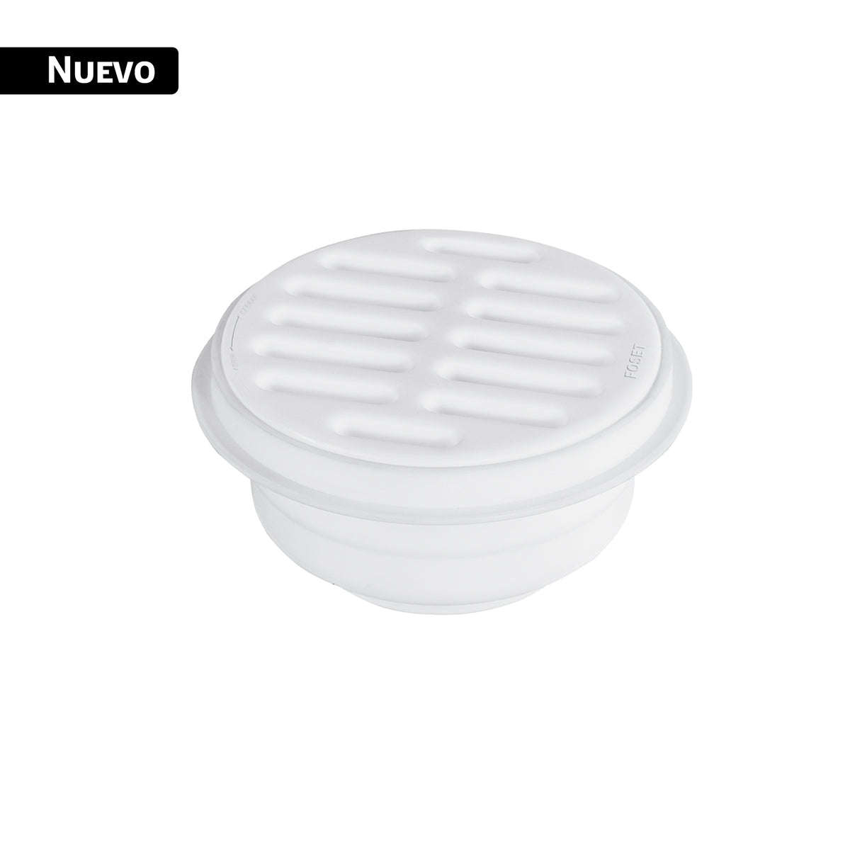 Coladera 5' universal, ABS, rejilla blanca 1/4 vuelta, FOSET
