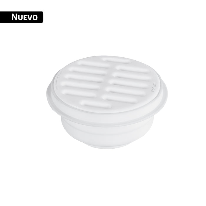 Coladera 5' universal, ABS, rejilla blanca 1/4 vuelta, FOSET