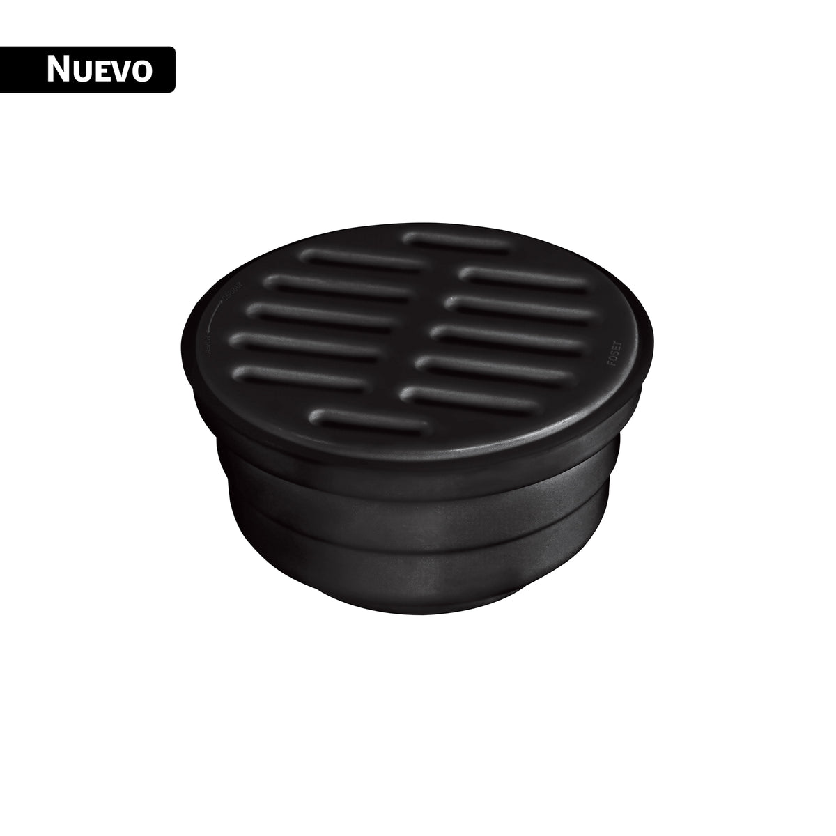 Coladera 5' universal, ABS, negra 1/4 vuelta, FOSET