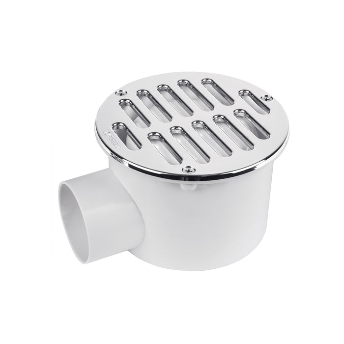 Coladera 5' salida lateral, ABS, rejilla cromada 3 tornillos