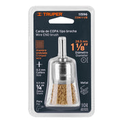 Carda tipo brocha 1-1/8' alambre grueso para taladro, TRUPER