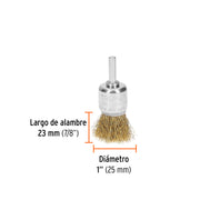 Carda tipo brocha 1' alambre grueso para taladro, TRUPER