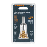 Carda tipo brocha 3/4' alambre grueso para taladro, TRUPER
