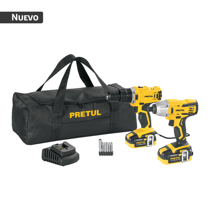 Combo rotomartillo/dest + dest/impacto, 20V, PRETUL
