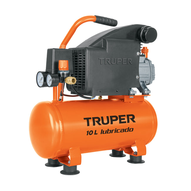 Compresor lubricado, 10L, 2 HP, horizontal, 127V, TRUPER