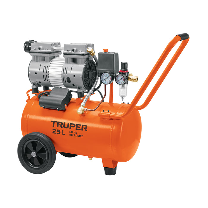 Compresor de aire, silencioso libre de aceite, 25 L, 2 HP