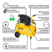 Compresor lubricado, 40L, 3HP, horizontal, 127V, PRETUL