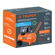 Compresor de aire, silencioso libre de aceite, 50 L, 2 HP