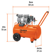 Compresor de aire, silencioso libre de aceite, 50 L, 2 HP