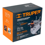 Compresor libre de aceite, para aerografo,1/5HP,127V, TRUPER