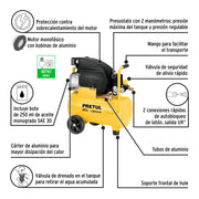 Kit Compresor lub, 20L, manguera y pistola grav,127V, PRETUL