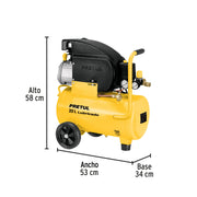 Kit Compresor lub, 20L, manguera y pistola grav,127V, PRETUL