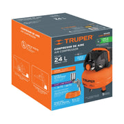 Kit compresor libre de aceite 24L, manguera y pistola,TRUPER