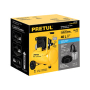 Kit Compresor lub, 40L, manguera y pistola baja,127V, PRETUL