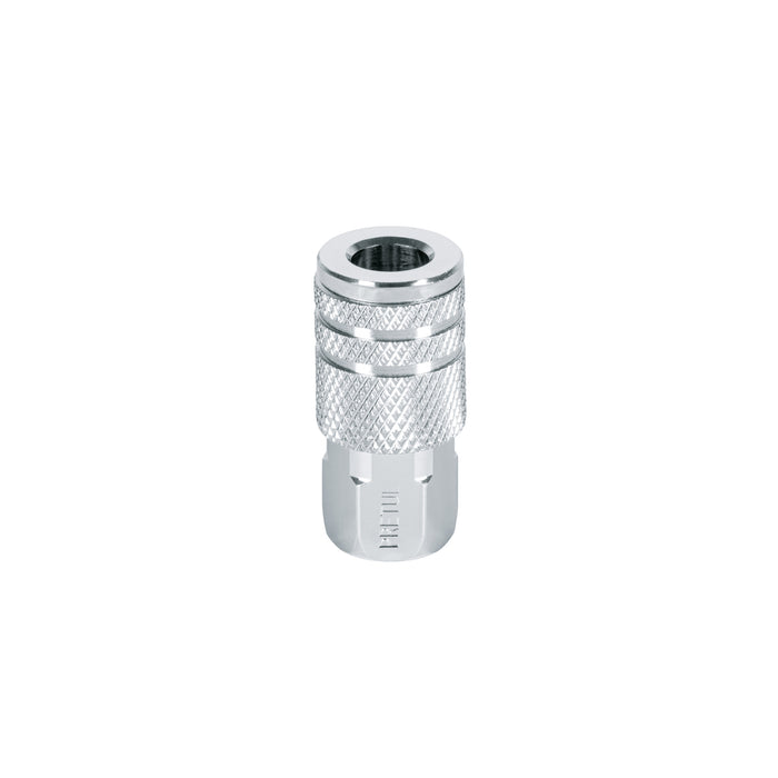 Cople rápido de acero, hembra, cuerda 1/4' NPT, PRETUL