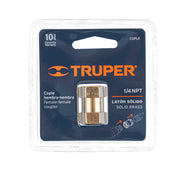 Cople de latón, hembra-hembra, cuerda 1/4' NPT, TRUPER
