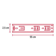 Bolsa con 2 correderas extensión 55 cm p/cajón, ancho 2.5 cm