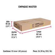 Bolsa con 2 correderas extensión 60 cm p/cajón, ancho 2.5 cm
