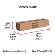 Bolsa con 2 correderas extensión 55 cm p/cajón, ancho 3.5 cm