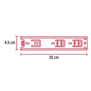 Bolsa con 2 correderas extensión 35 cm p/cajón, ancho 4.5 cm