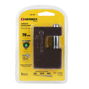 Candado antipalanca 70 mm cuerpo de hierro, HERMEX BASIC