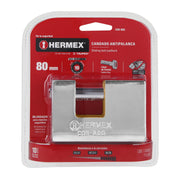 Candado antipalanca, 80mm, blindado, llave puntos, HERMEX
